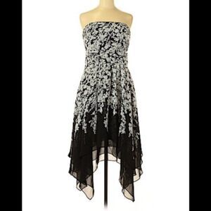 White House Black Market Strapless Handkerchief Dress size 2
